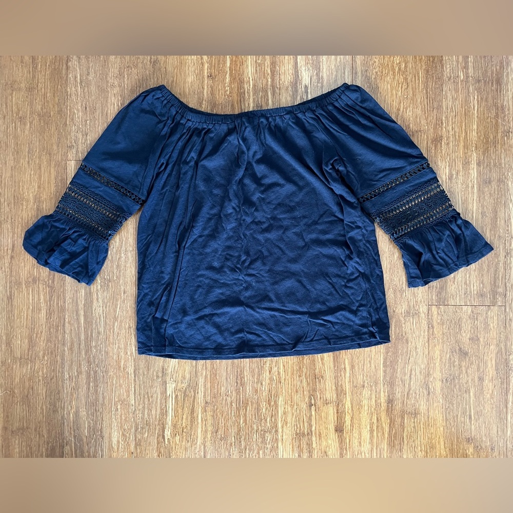 Loft Navy Off the Shoulder Top Size XS